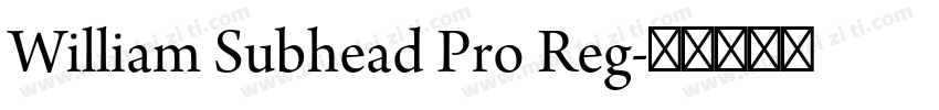 William Subhead Pro Reg字体转换